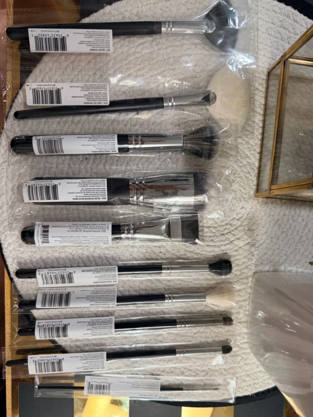 10 Piece Black/Silver Morphe Makeup Brush Set & Lancôme Paris Cosmetic Bag- New✨